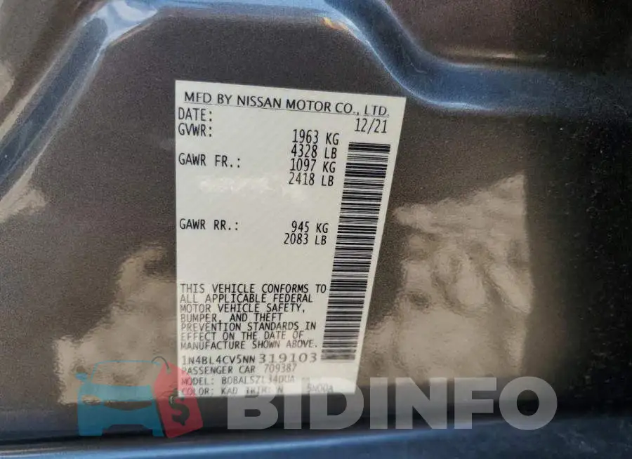 1N4BL4CV5NN319103 Photo# 12