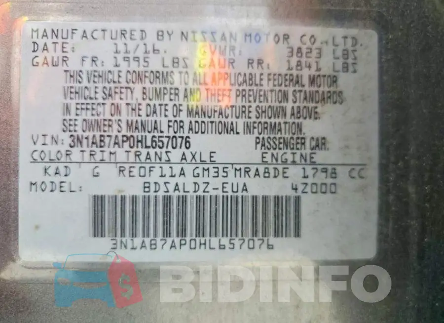3N1AB7AP0HL657076 Photo# 13