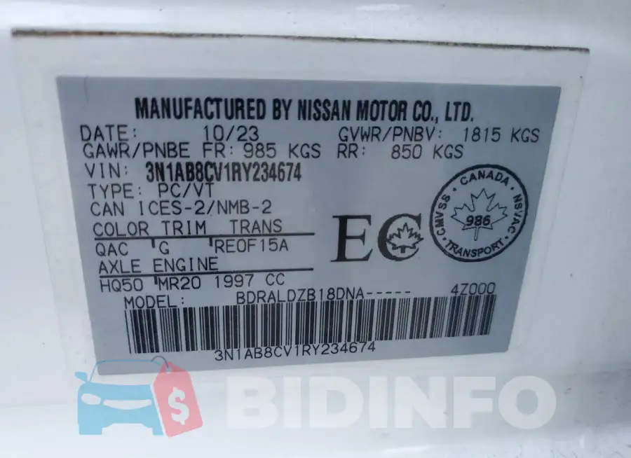 3N1AB8CV1RY234674 Photo# 12