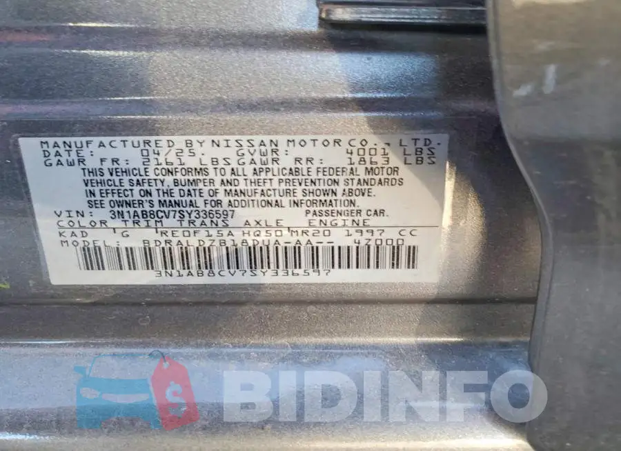 3N1AB8CV7SY336597 Photo# 12