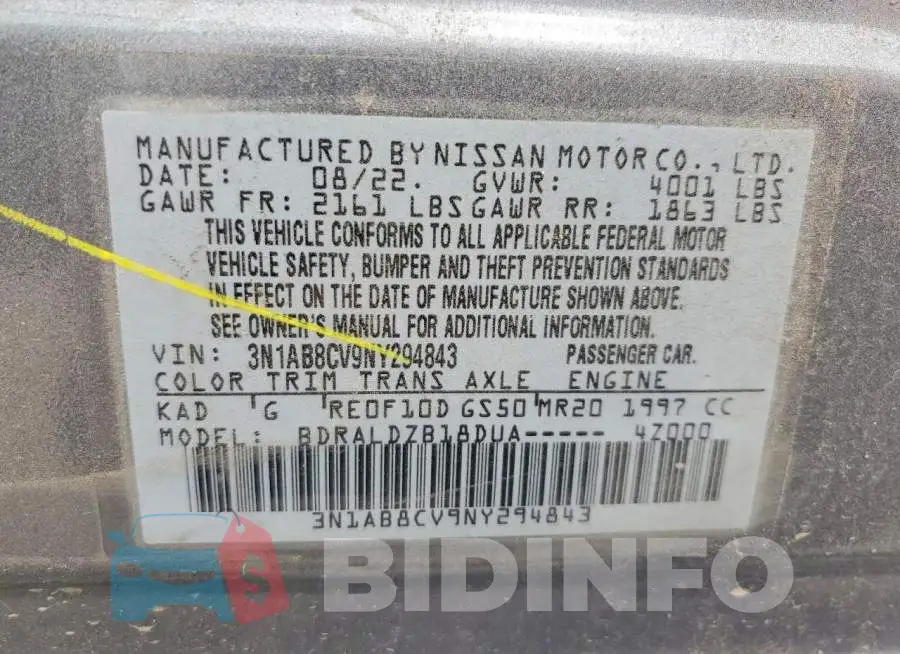 3N1AB8CV9NY294843 Photo# 12