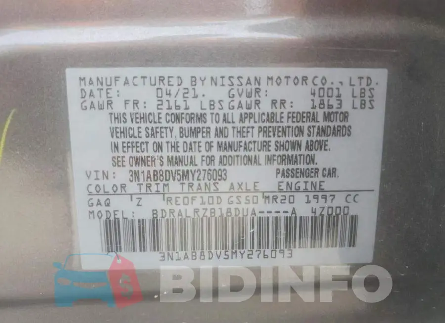 3N1AB8DV5MY276093 Photo# 12