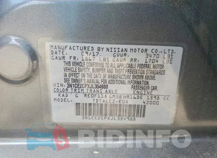 3N1CE2CPXJL354988 Photo# 12