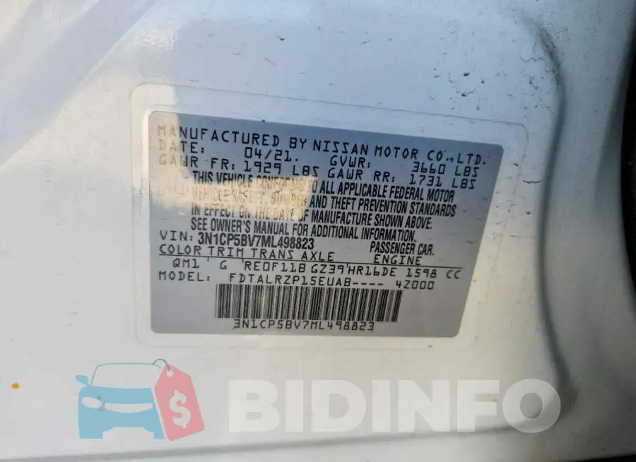 3N1CP5BV7ML498823 Photo# 13