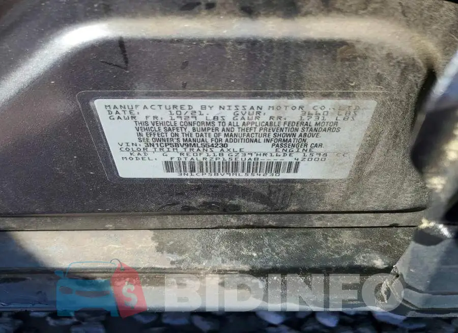 3N1CP5BV9ML554230 Photo# 12