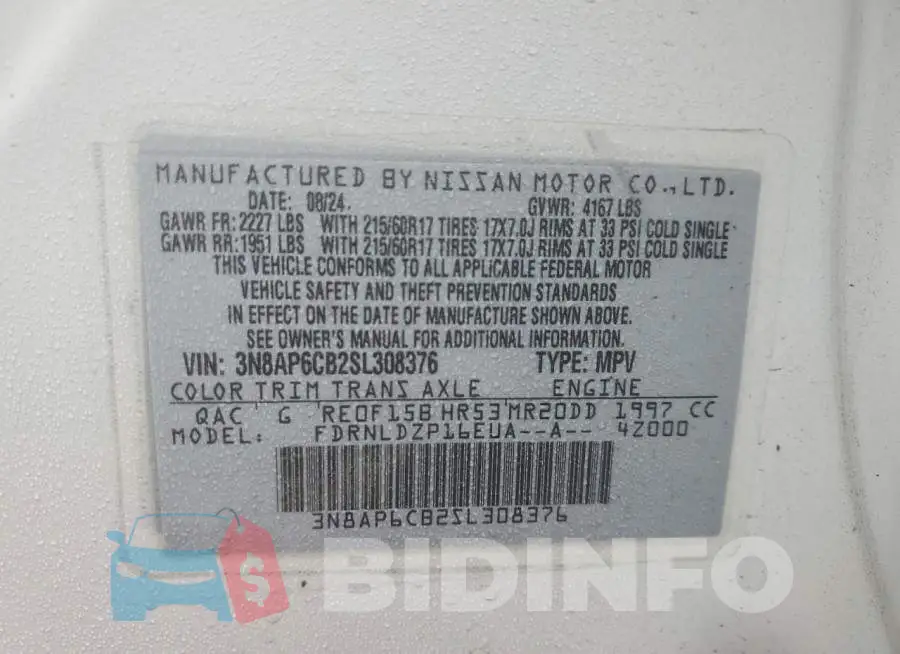 3N8AP6CB2SL308376 Photo# 14