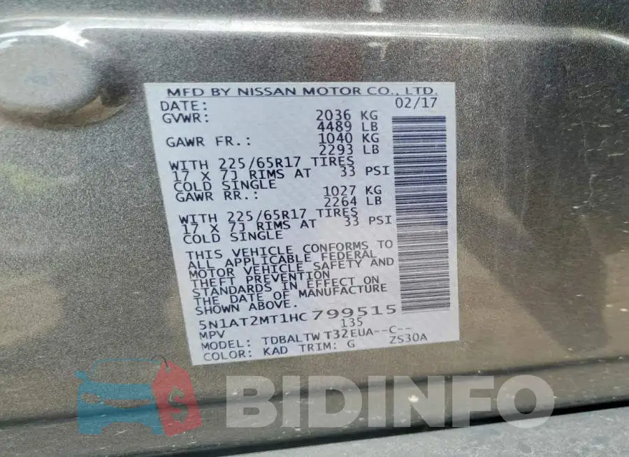 5N1AT2MT1HC799515 Photo# 13