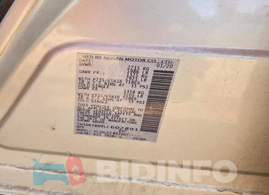 5N1DR2BN9LC602891 Photo# 14