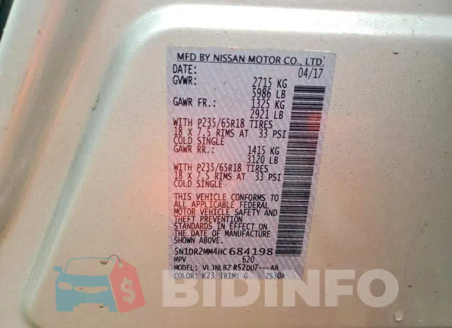 5N1DR2MM4HC684198 Photo# 14