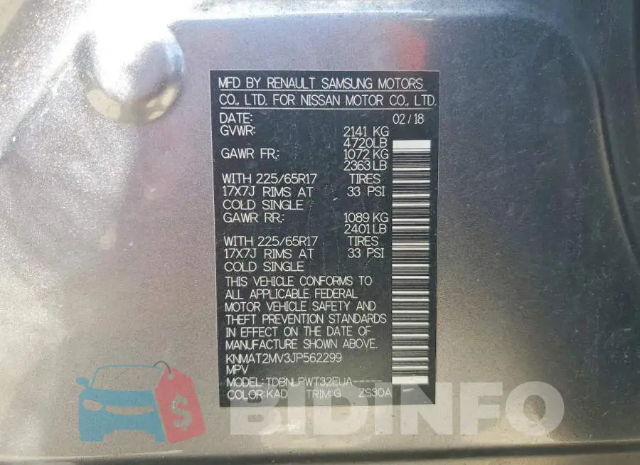 KNMAT2MV3JP562299 Photo# 13