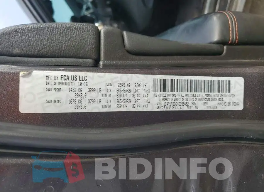 1C4RJFBG6HC695452 Photo# 13
