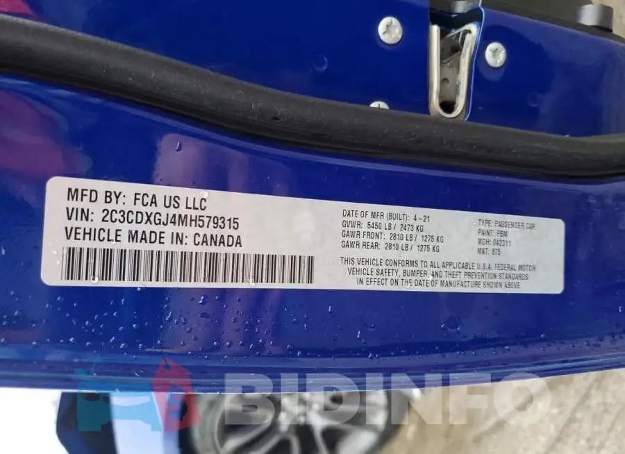 2C3CDXGJ4MH579315 Photo# 12