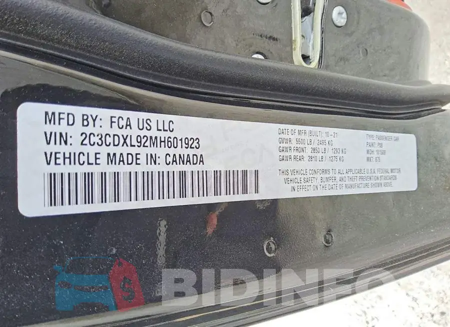 2C3CDXL92MH601923 Photo# 12