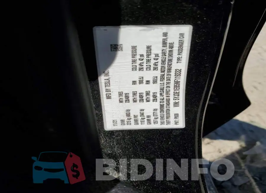 5YJ3E1EB5NF119332 Photo# 12