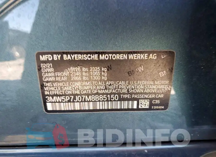 3MW5P7J07M8B85150 Photo# 12