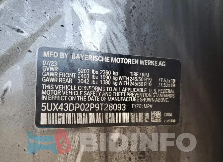 5UX43DP02P9T28093 Photo# 13