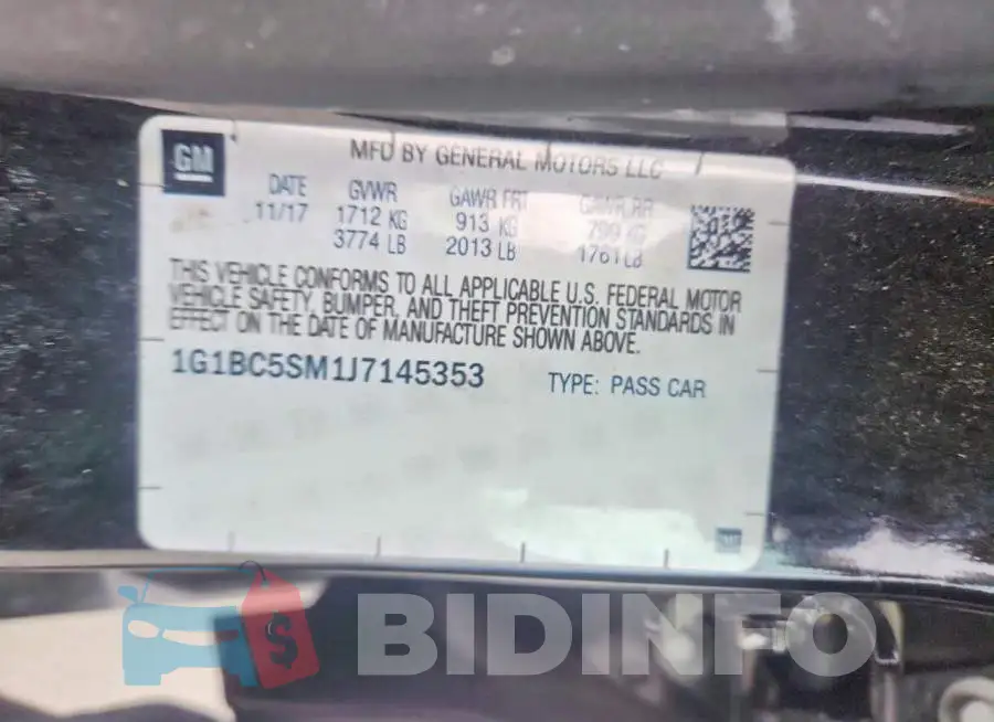 1G1BC5SM1J7145353 Photo# 12