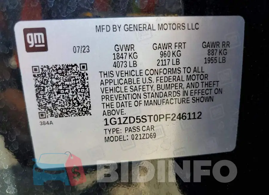1G1ZD5ST0PF246112 Photo# 12
