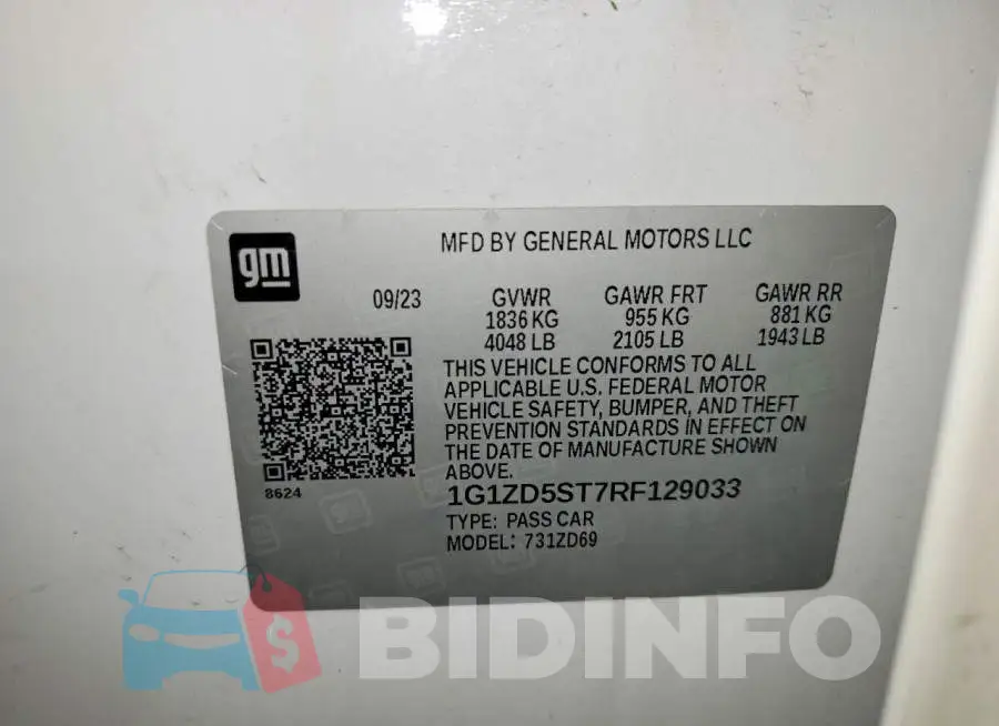 1G1ZD5ST7RF129033 Photo# 12