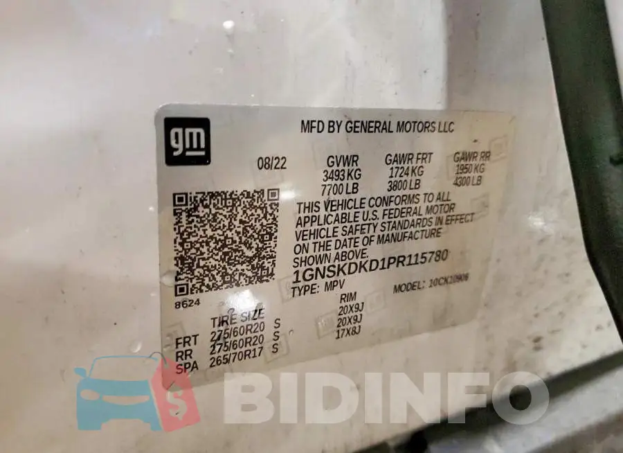 1GNSKDKD1PR115780 Photo# 13