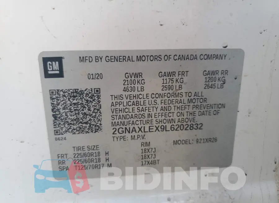 2GNAXLEX9L6202832 Photo# 13