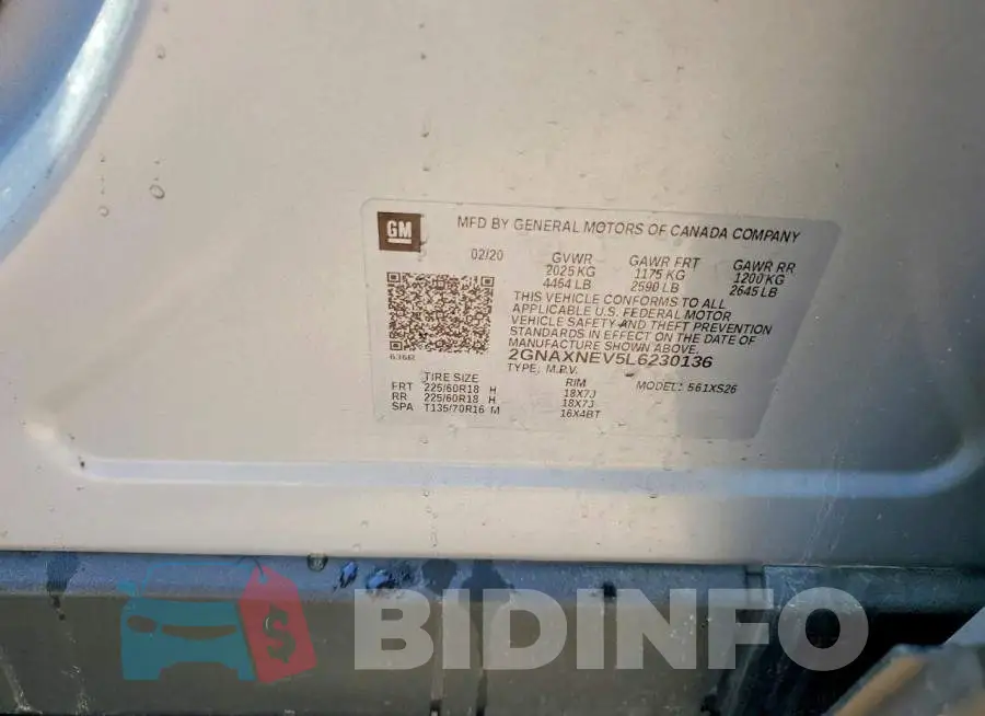 2GNAXNEV5L6230136 Photo# 13