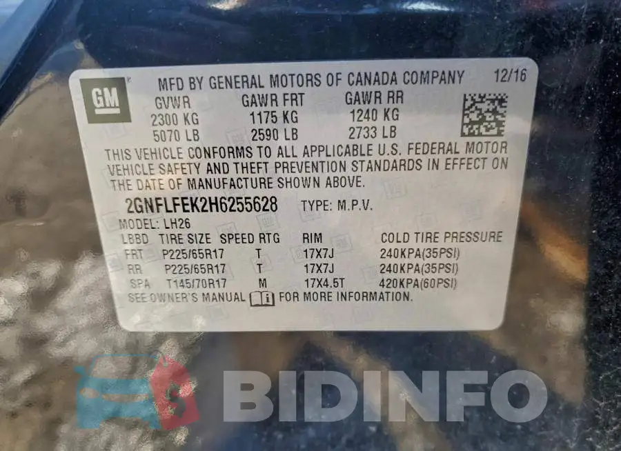 2GNFLFEK2H6255628 Photo# 14