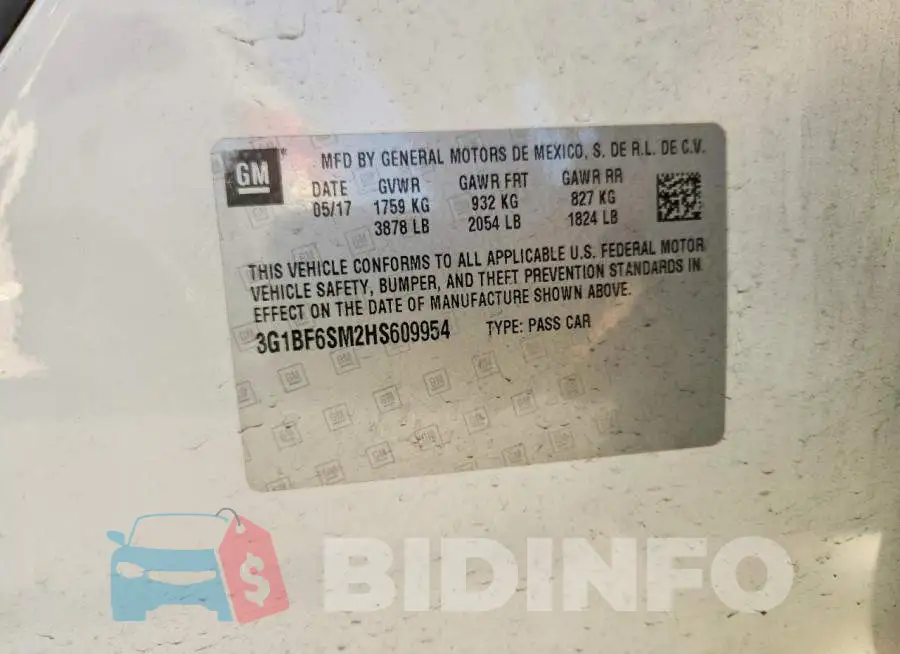3G1BF6SM2HS609954 Photo# 13