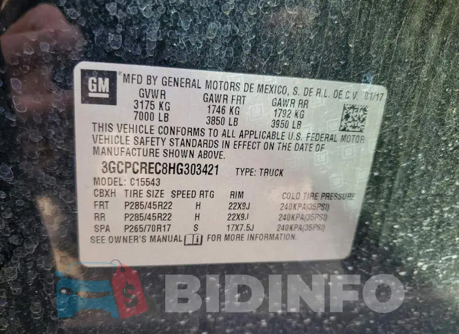 3GCPCREC8HG303421 Photo# 12
