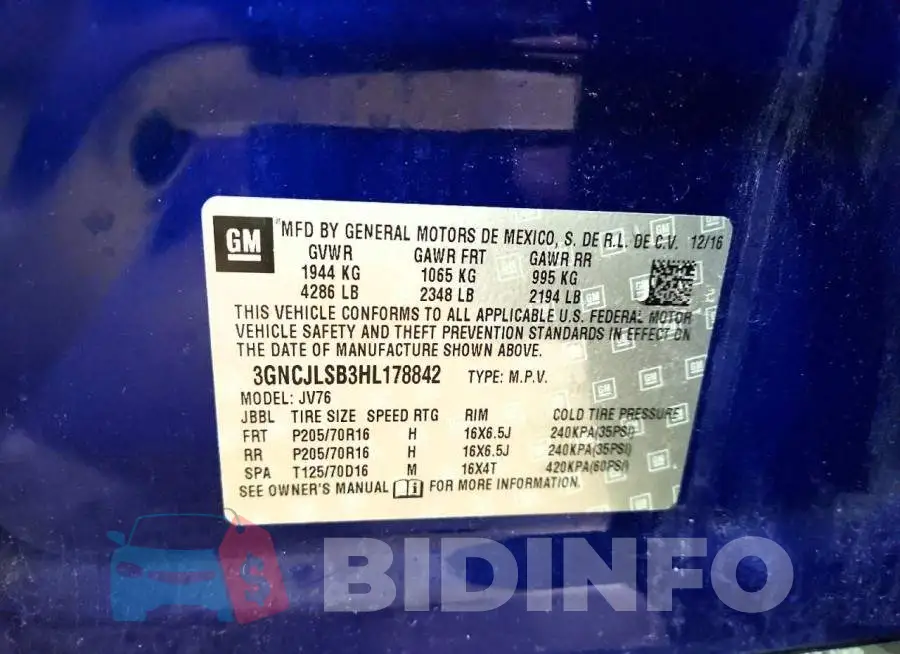 3GNCJLSB3HL178842 Photo# 12