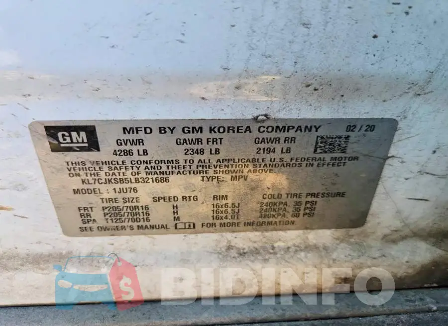 KL7CJKSB5LB321686 Photo# 13