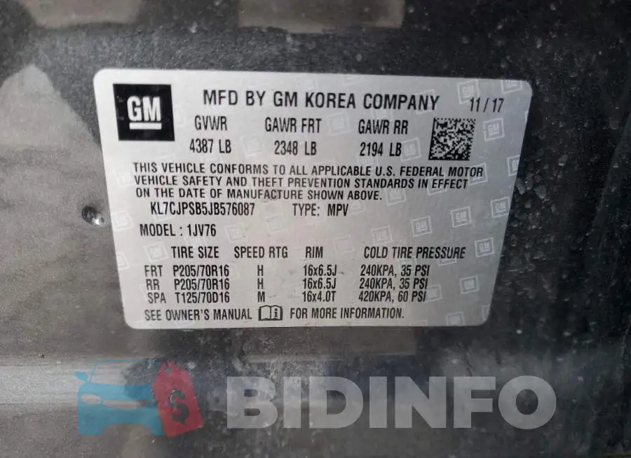 KL7CJPSB5JB576087 Photo# 14