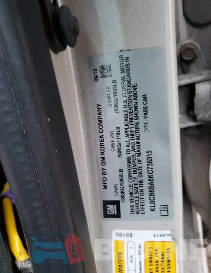 KL8CB6SA6KC738315 Photo# 12