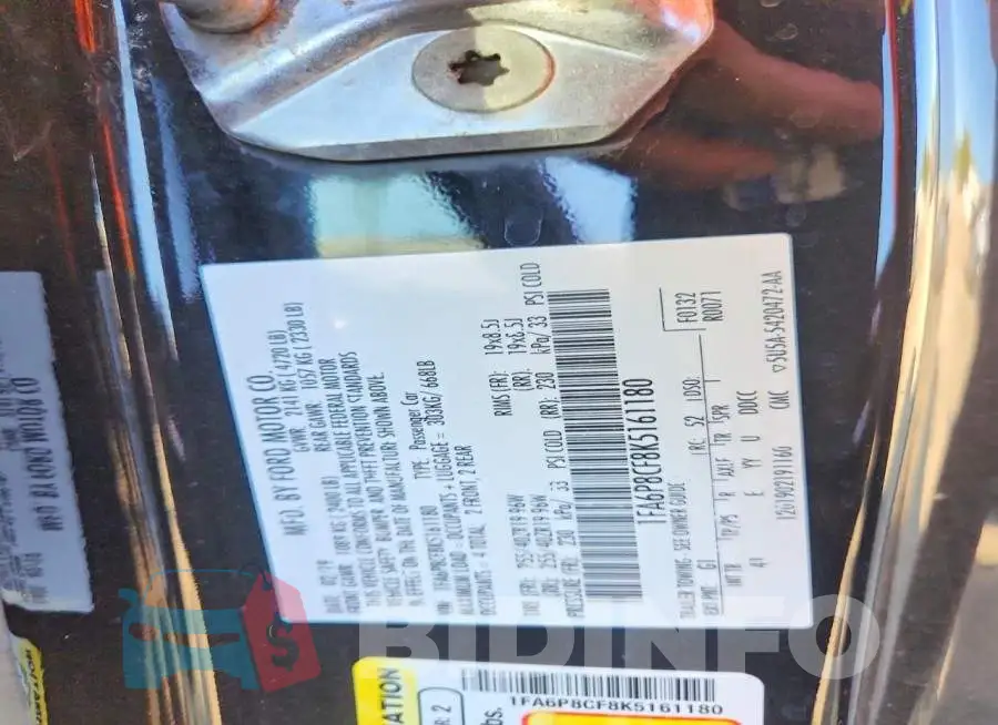 1FA6P8CF8K5161180 Photo# 12