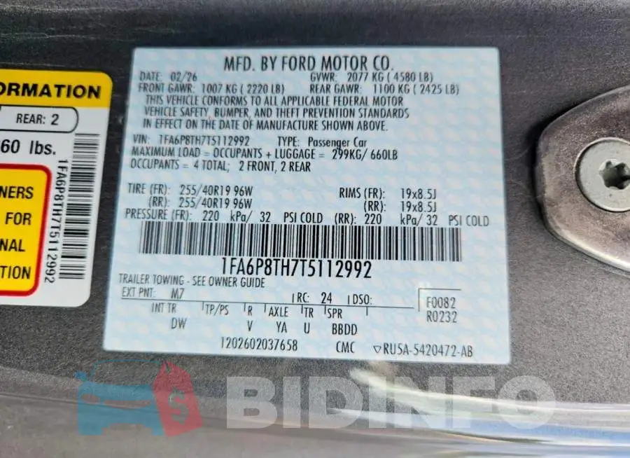 1FA6P8TH7T5112992 Photo# 13