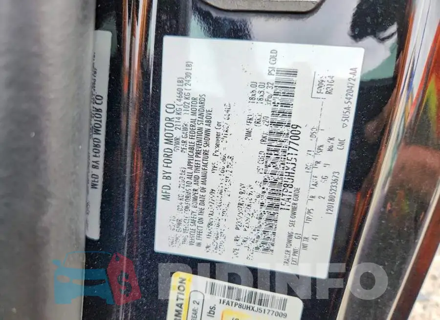 1FATP8UHXJ5177009 Photo# 12