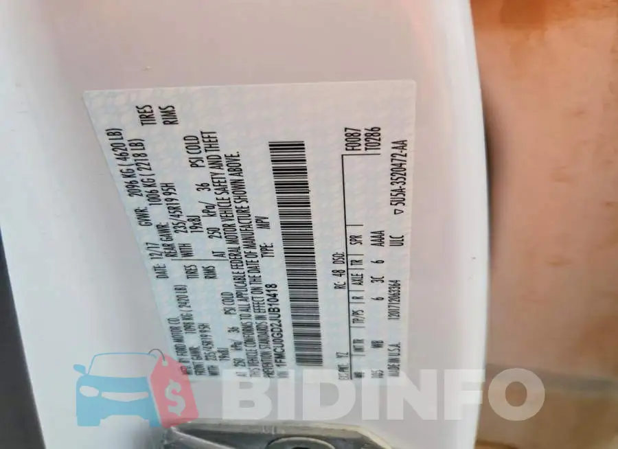 1FMCU0GD2JUB10418 Photo# 13