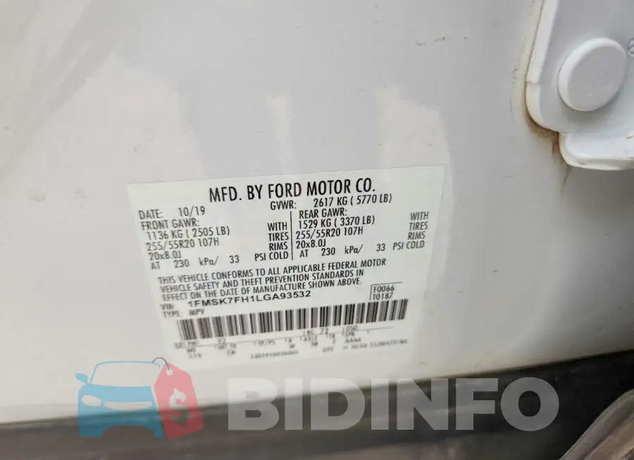 1FMSK7FH1LGA93532 Photo# 13