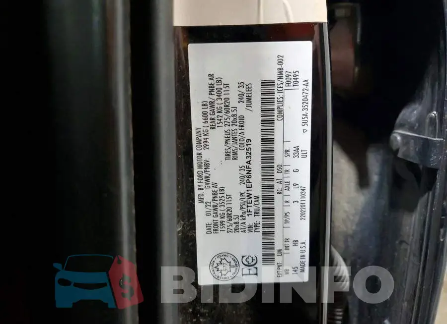 1FTEW1EP6NFA32519 Photo# 12