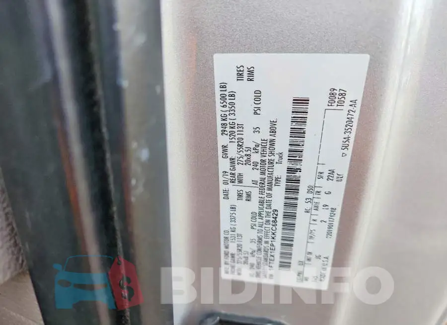 1FTEX1EP1KKC68429 Photo# 12