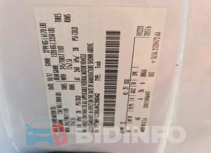 1FTMF1CB9JKC58042 Photo# 12