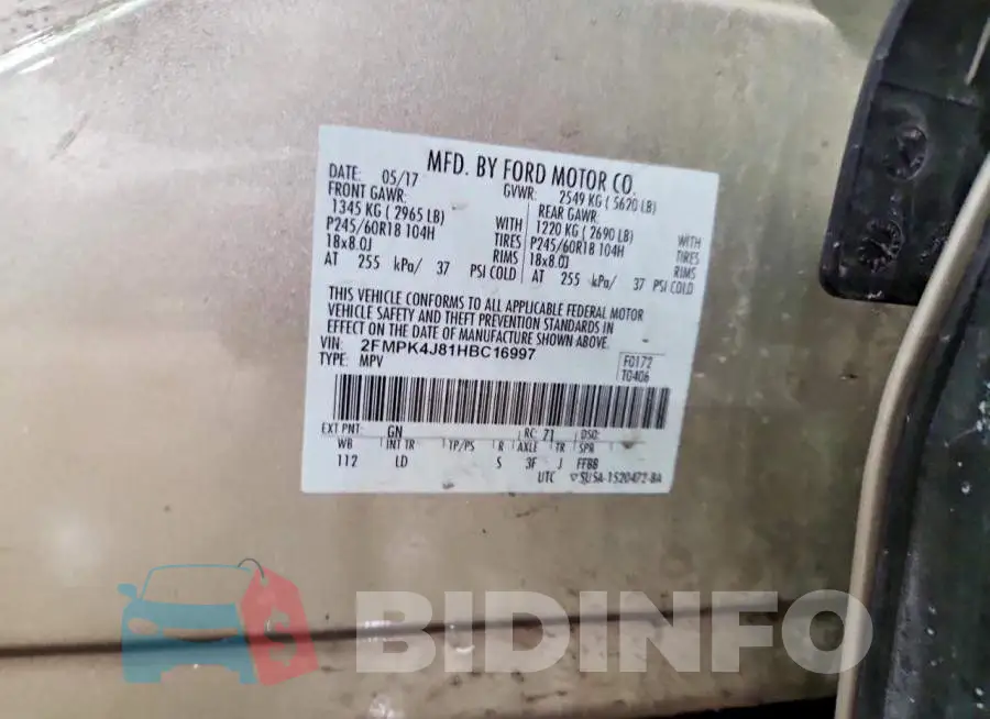 2FMPK4J81HBC16997 Photo# 13