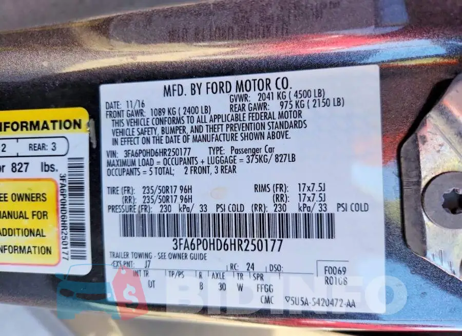 3FA6P0HD6HR250177 Photo# 12