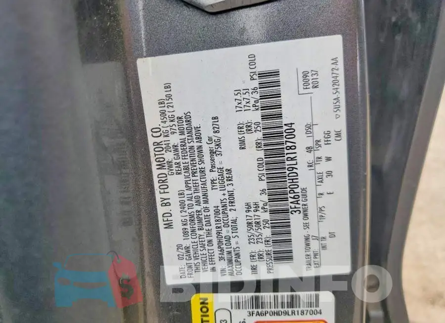 3FA6P0HD9LR187004 Photo# 12