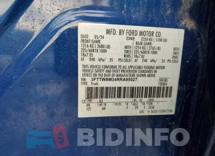 3FTTW8M34RRA95027 Photo# 12