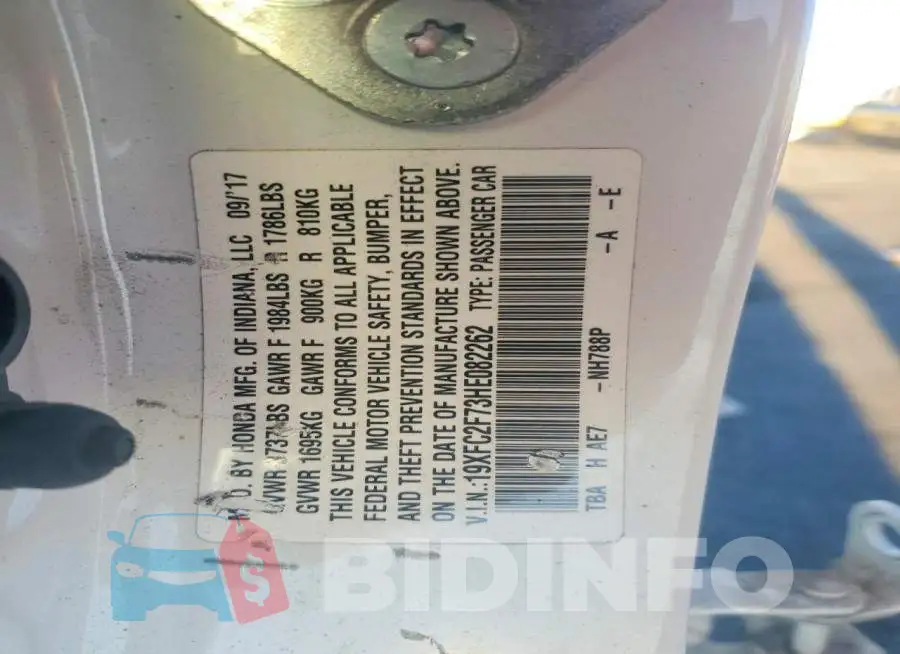 19XFC2F73HE082262 Photo# 12