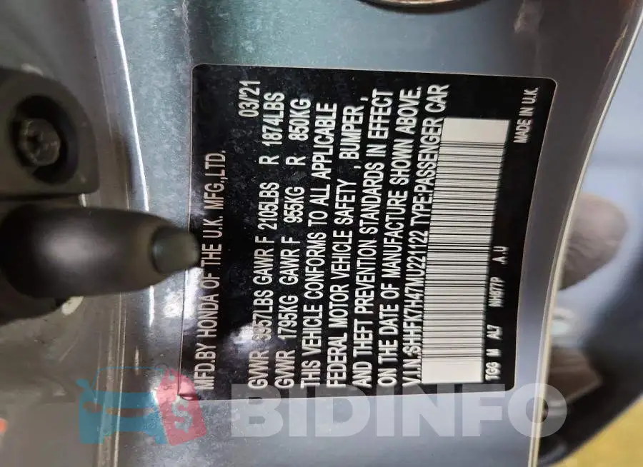 SHHFK7H47MU221122 Photo# 13