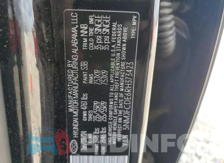 5NMJFCDE6RH373423 Photo# 12