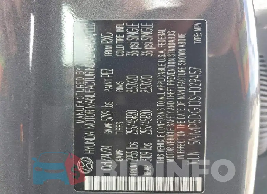 5NMP5DG10SH029457 Photo# 13