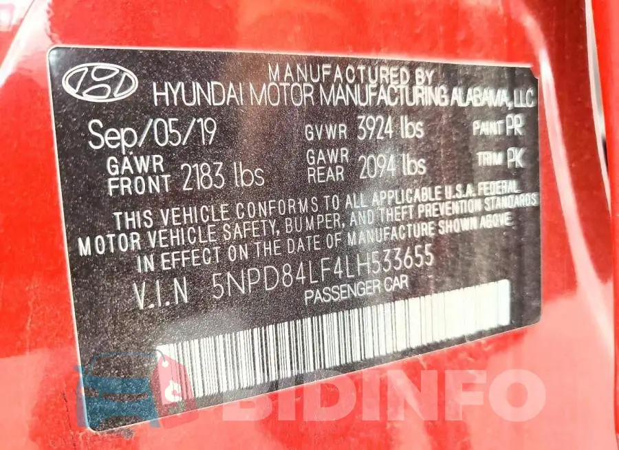 5NPD84LF4LH533655 Photo# 12